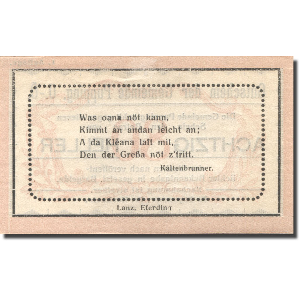 Banknote, Austria, Pupping, 80 Heller, valeur faciale, UNC(63), Mehl:FS 792Ifa