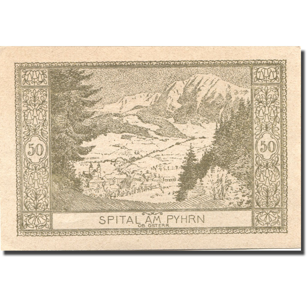 Geldschein Österreich Spital am Pyhrn 50 Heller montagne 1921 UNZ- Mehl:FS 1007I
