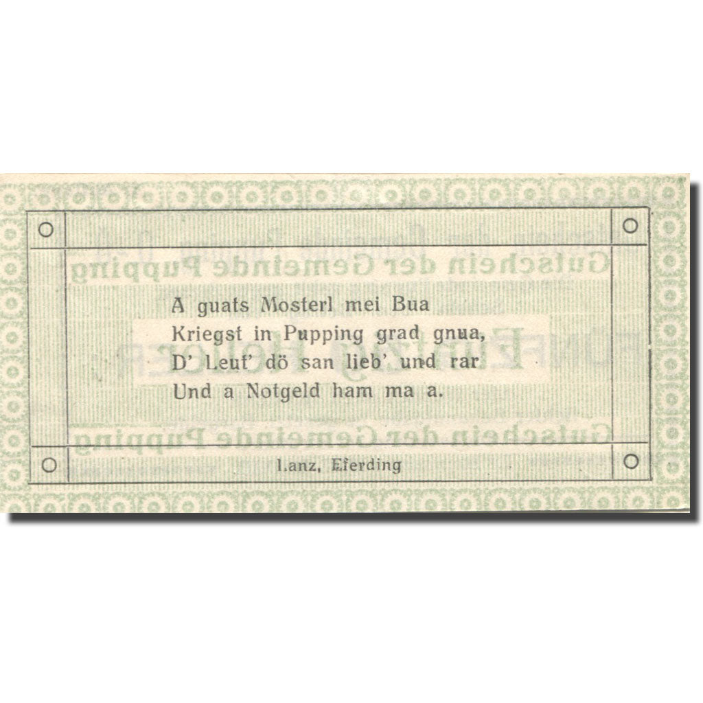 Banknote, Austria, Pupping, 50 Heller, valeur faciale, UNC(63), Mehl:FS 792Ia