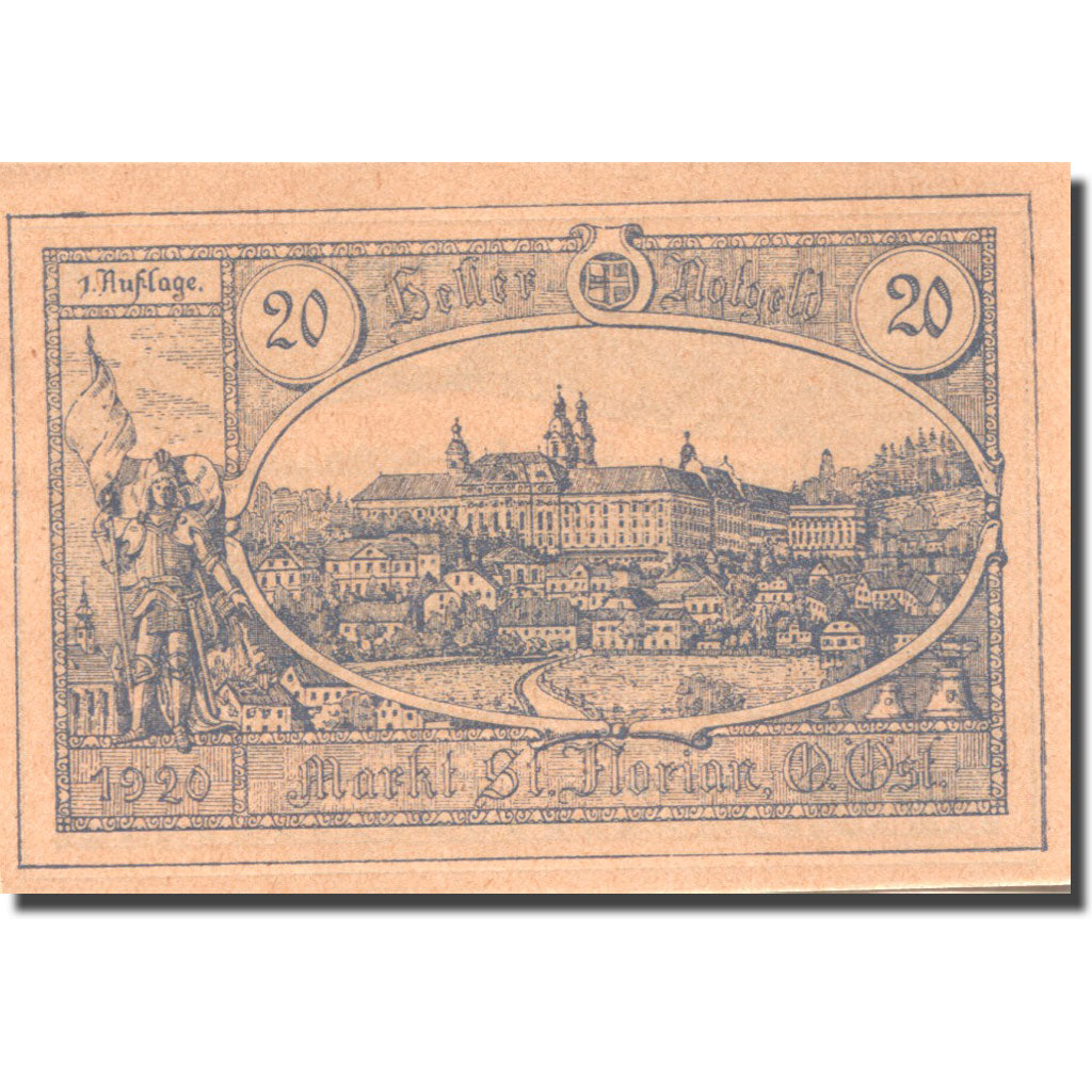 Banknote, Austria, St Florian, 20 Heller, Blason, 1920 UNC(63) Mehl:FS 879Ib