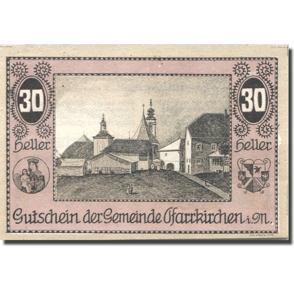 Banknote, Austria, Pfarrkirchen, 30 Heller, Eglise, UNC(63), Mehl:FS 744IIIb