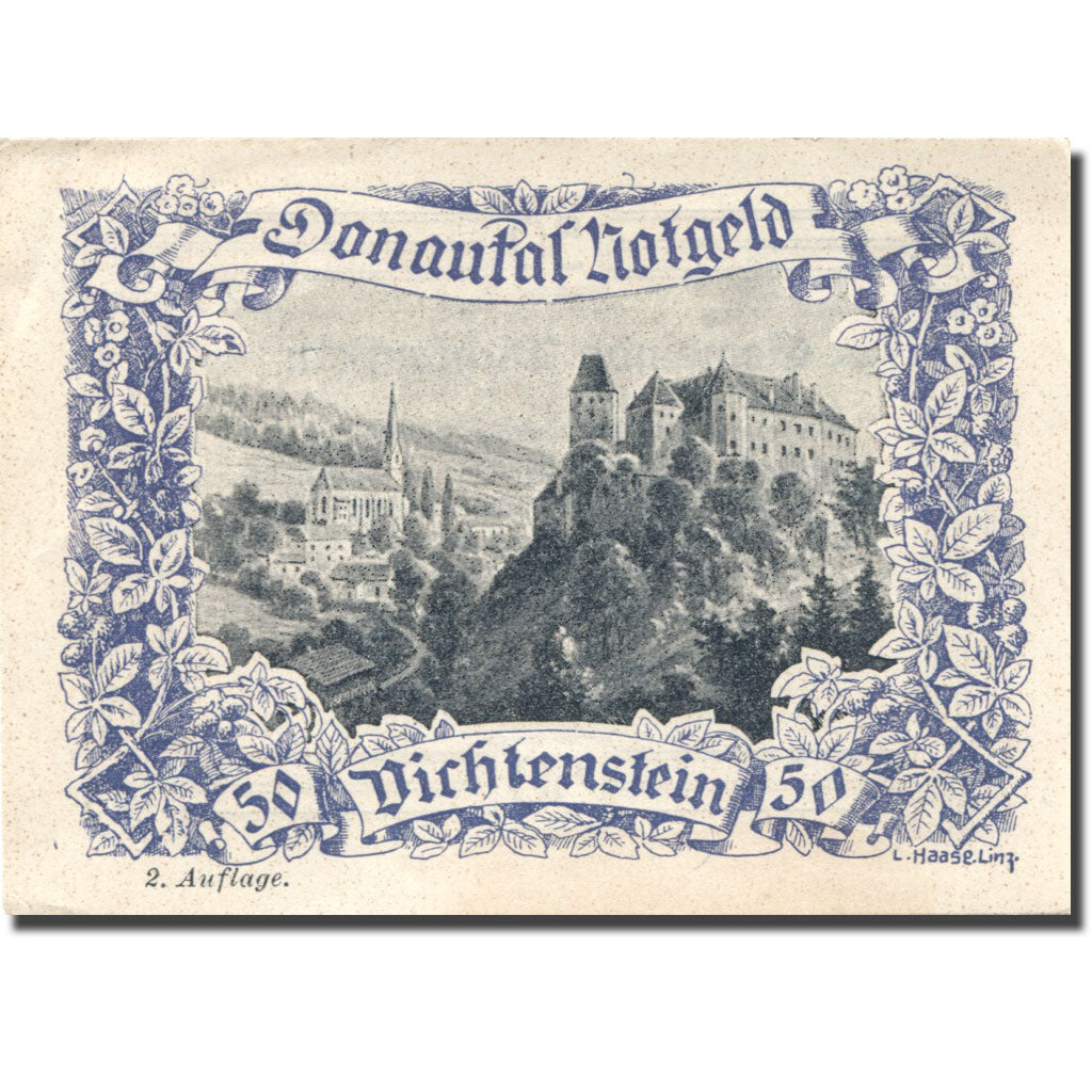 Banknote, Austria, Dichtenstein, 50 Heller, château, UNC(60-62), Mehl:FS 127f