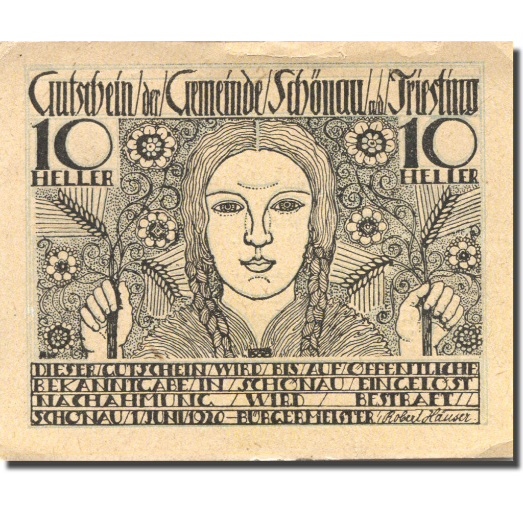 Banknote, Austria, Schönau, 10 Heller, personnage, UNC(63), Mehl:FS 965b