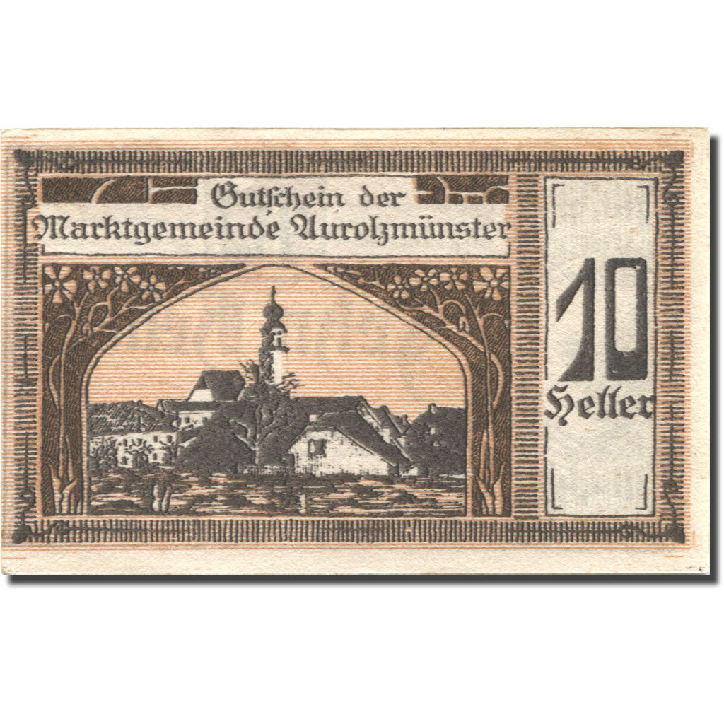 Banknote, Austria, Aurolzmünster, 10 Heller, Eglise, 1920, UNC(63) Mehl:FS 69a