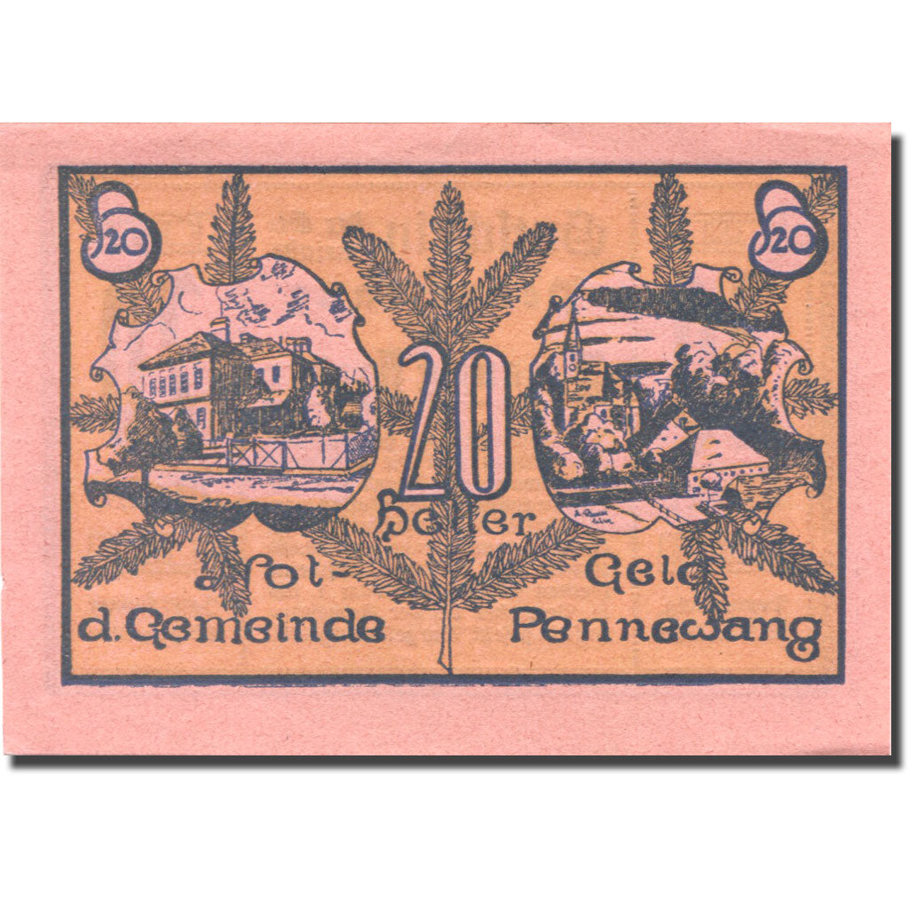 Banknote, Austria, Pennewang, 20 Heller, blé, 1920 UNC(63) Mehl:FS 727d