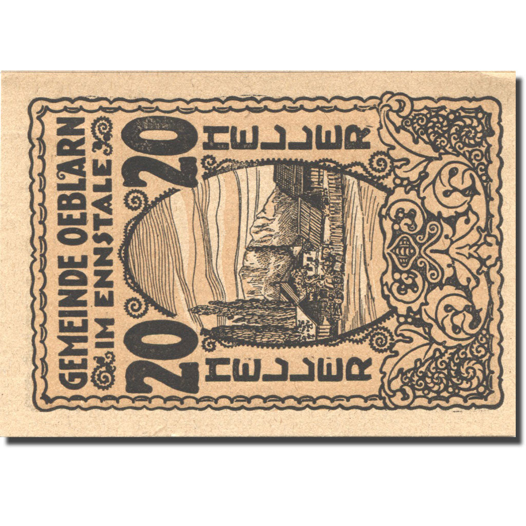Banknote, Austria, Oeblarn, 20 Heller, montagne, 1920 UNC(63) Mehl:FS 700IIa