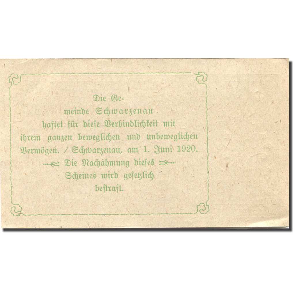 Banknote, Austria, Schwarzenau, 60 Heller, Blason, 1920 UNC(63) Mehl:FS 979a
