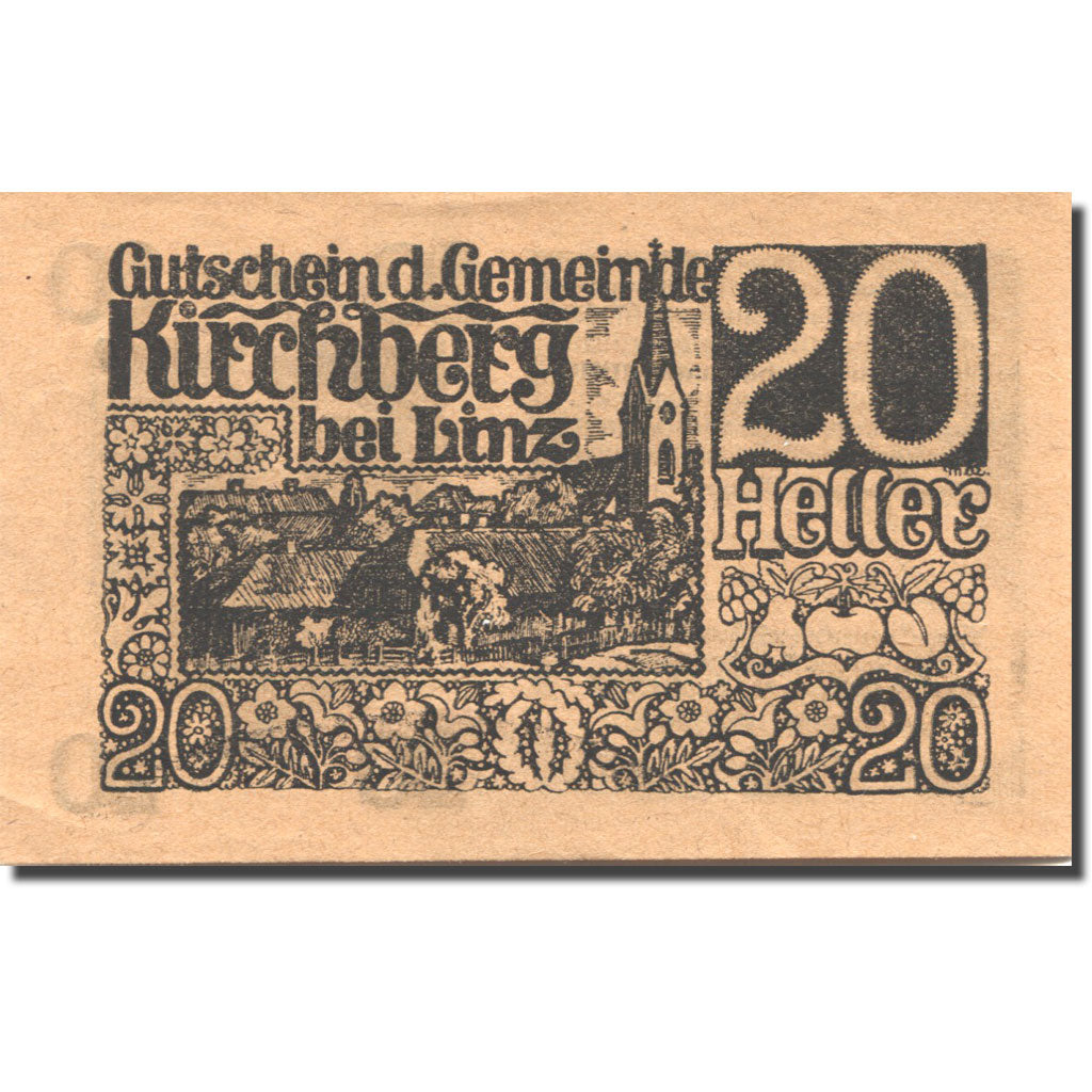 Banknote, Austria, Kirchberg, 20 Heller, village, 1920, UNC(63) Mehl:FS 443c