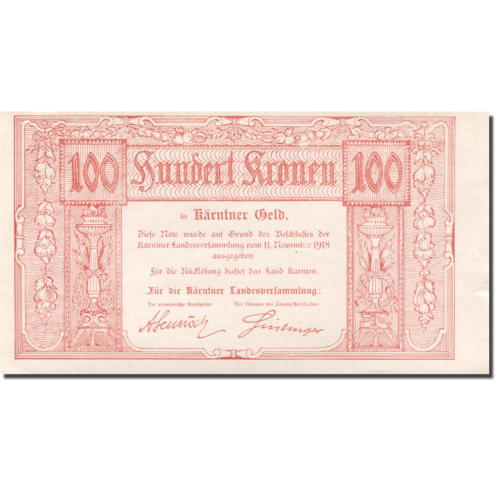 Nota, ESTADOS AUSTRÍACOS, 100 Kronen, 1918, 1918-11-11, KM:S105a, UNC(63)