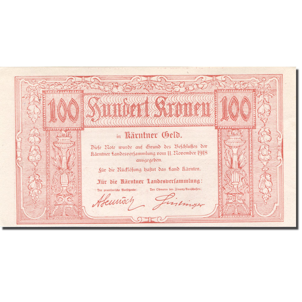 Nota, ESTADOS AUSTRÍACOS, 100 Kronen, 1918, 1918-11-11, KM:S105b, UNC(63)