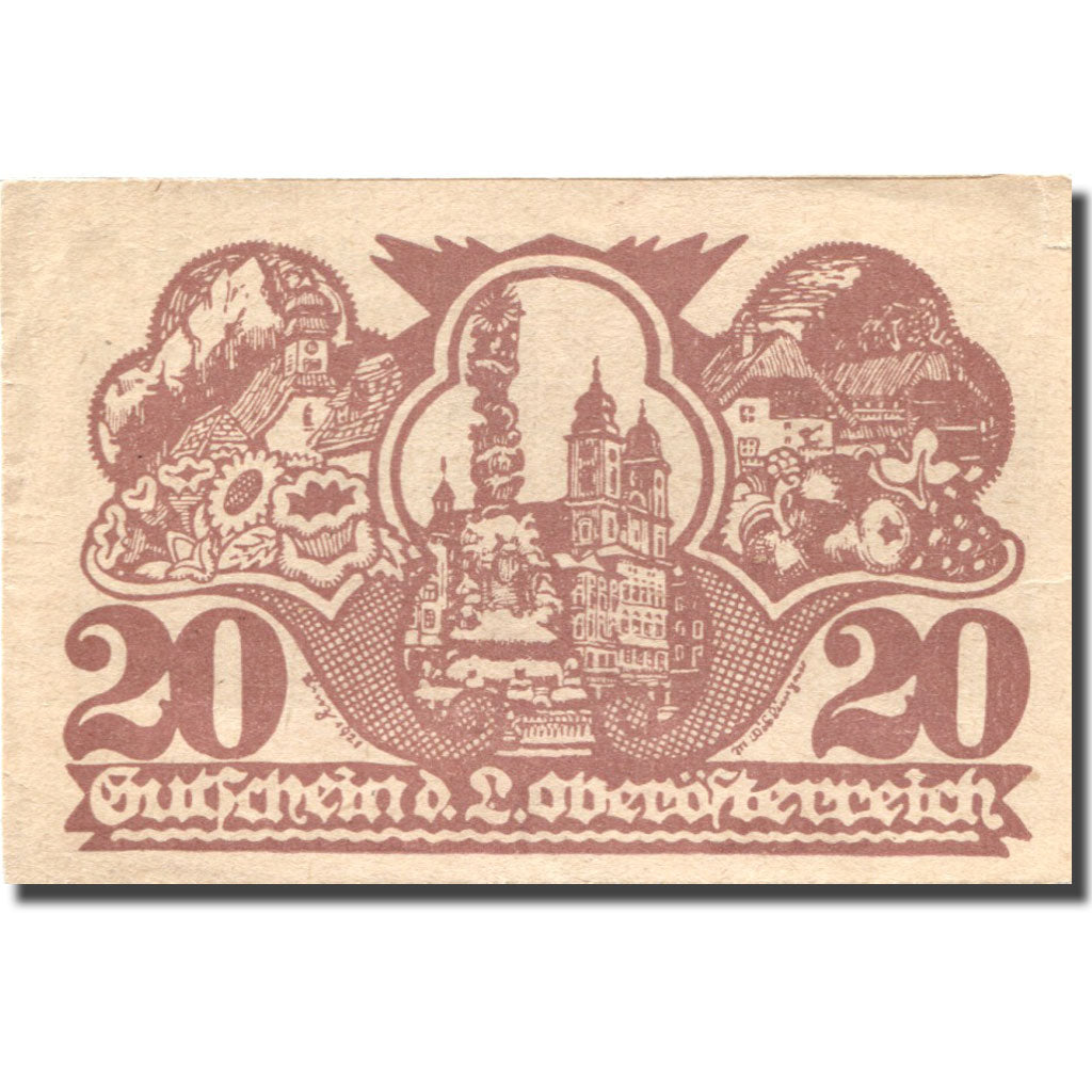 Banknote, Austria, Oberösterreich, 20 Heller, château, AU(55-58), Mehl:FS 692V