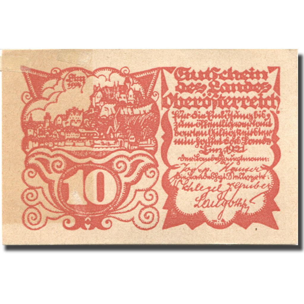 Geldschein, Österreich, Oberösterreich, 10 Heller, château, SS+, Mehl:FS 692V