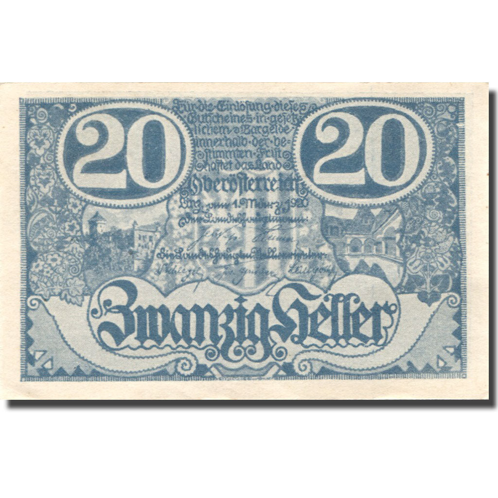Banknote, Austria, Oberösterreich, 20 Heller, Usine, UNC(63), Mehl:FS 692Ia