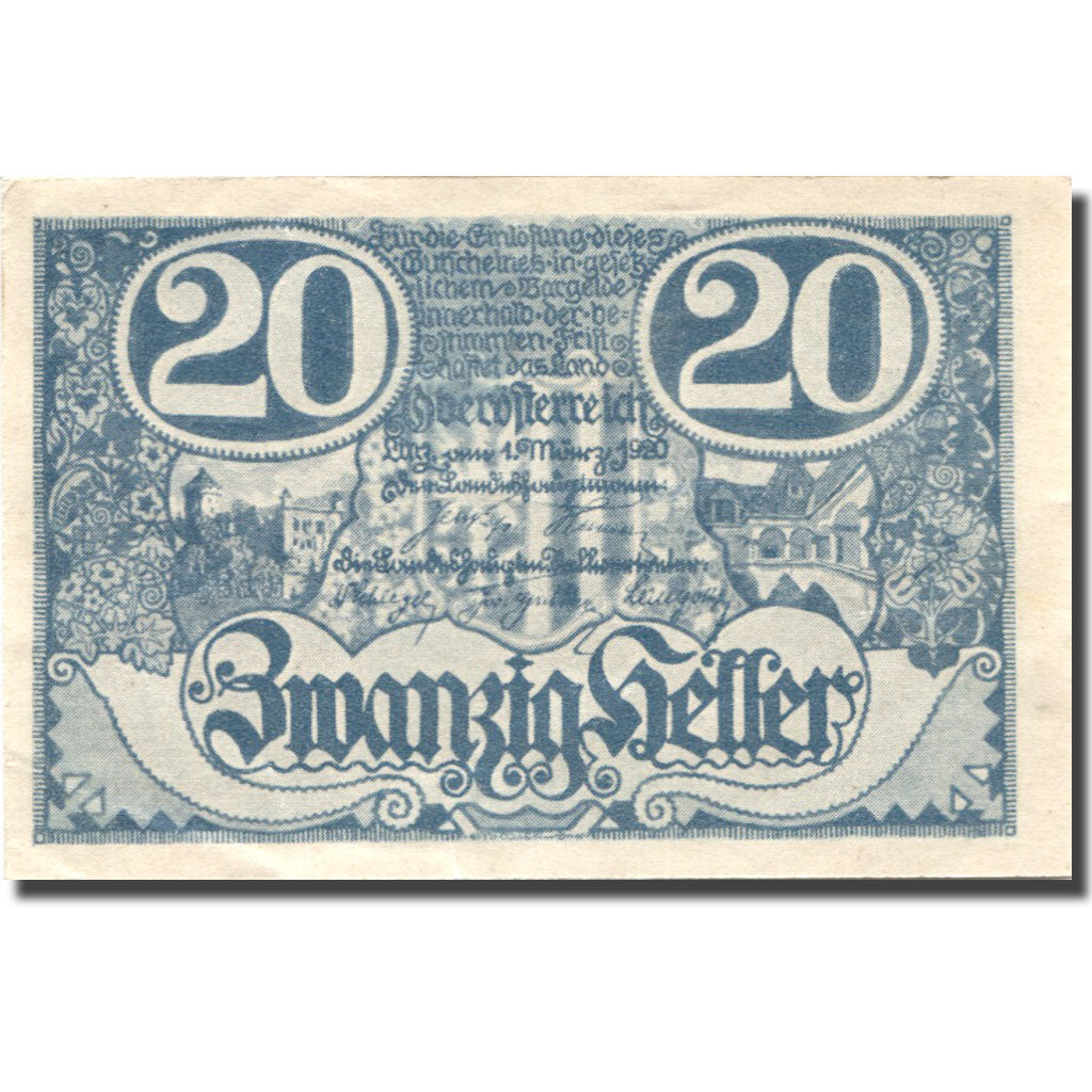 Banknote, Austria, Oberösterreich, 20 Heller, Usine, UNC(60-62), Mehl:FS 692Ib