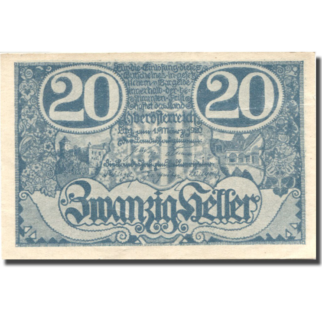 Banknote, Austria, Oberösterreich, 20 Heller, Usine, UNC(63), Mehl:FS 692Ib