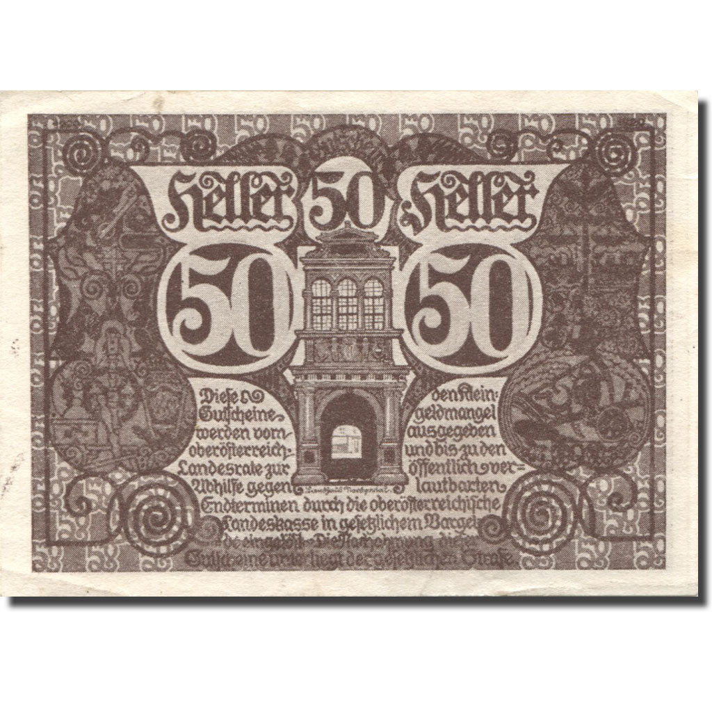 Banknote, Austria, Oberösterreich 50 Heller, Monument, UNC(60-62), Mehl:FS 692Ia