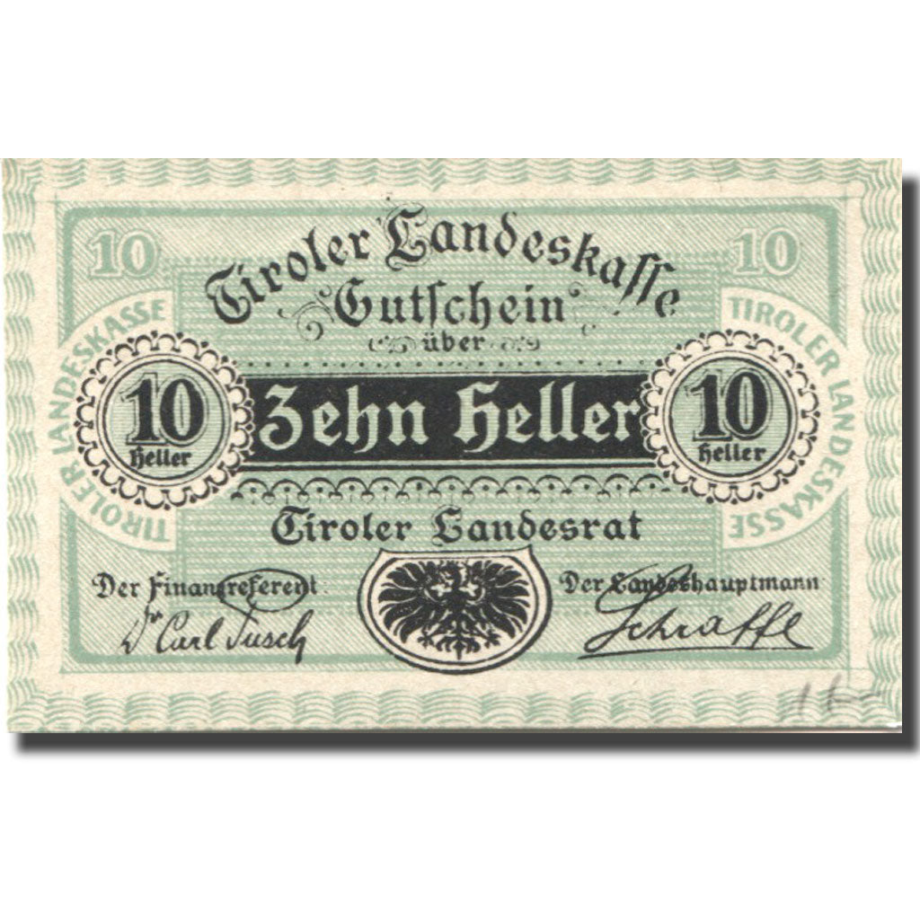 Banknote, Austria, Innsbruck, 10 Heller, Blason, UNC(63), Mehl:FS 1073II