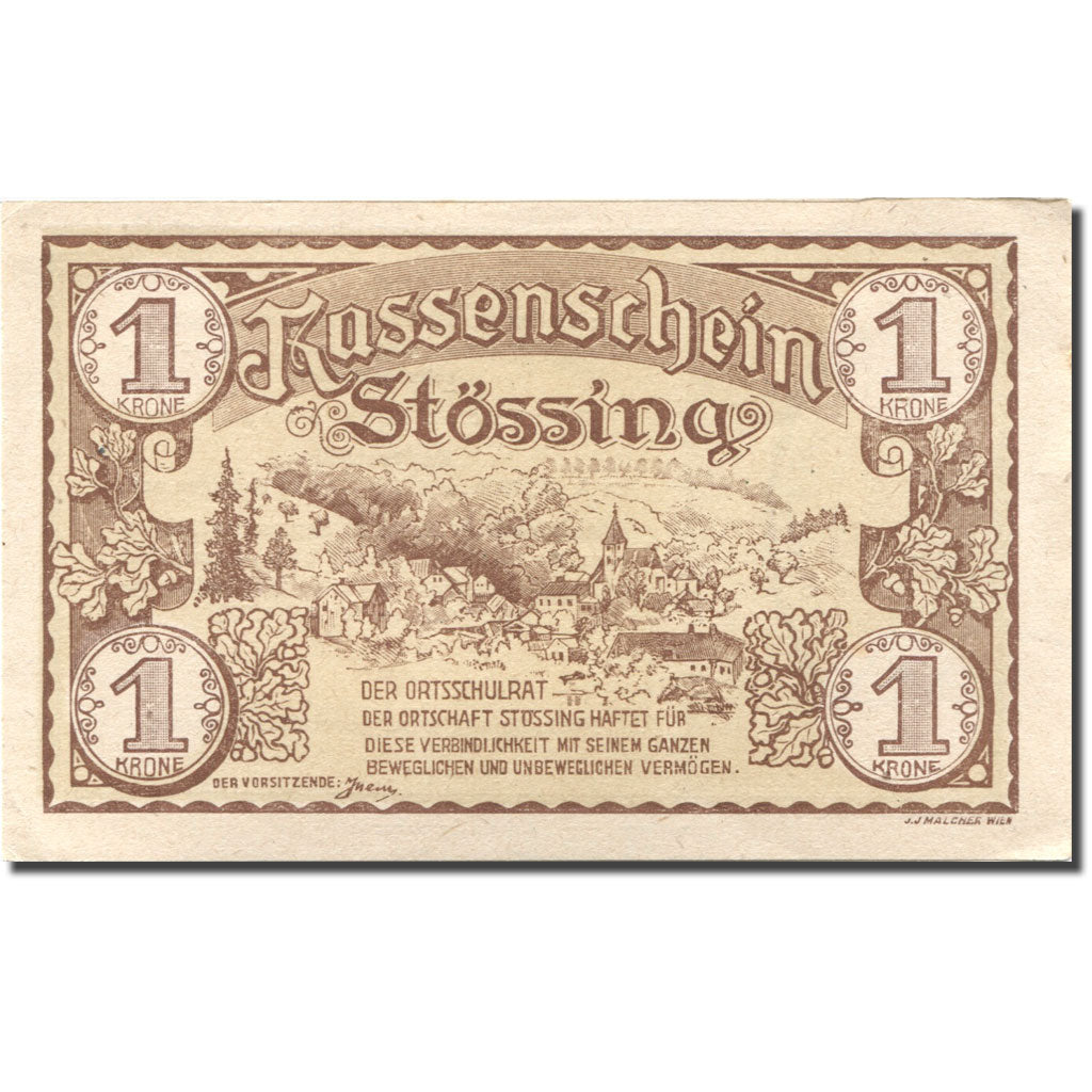Banknote, Austria, Stössing, 1 Krone, village, 1920 UNC(63) Mehl:FS 1040