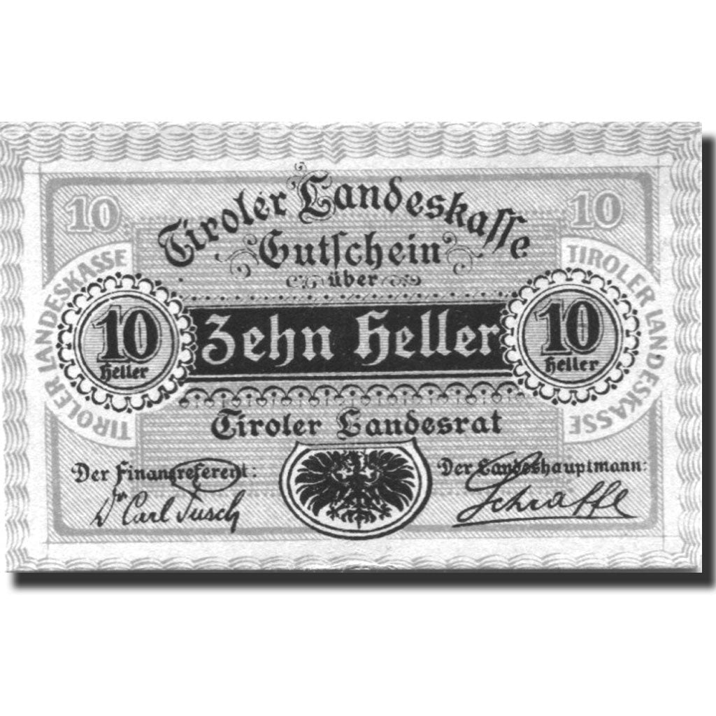 Banknote, Austria, Innsbruck, 10 Heller, Blason, UNC(64), Mehl:FS 1073II