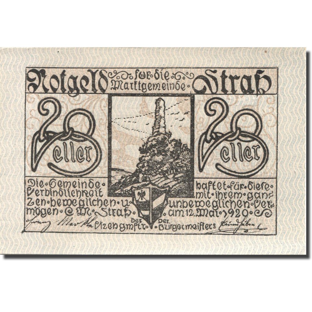 Banknote, Austria, Strass, 20 Heller, Blason 1, 1920 UNC(63) Mehl:FS 1047a