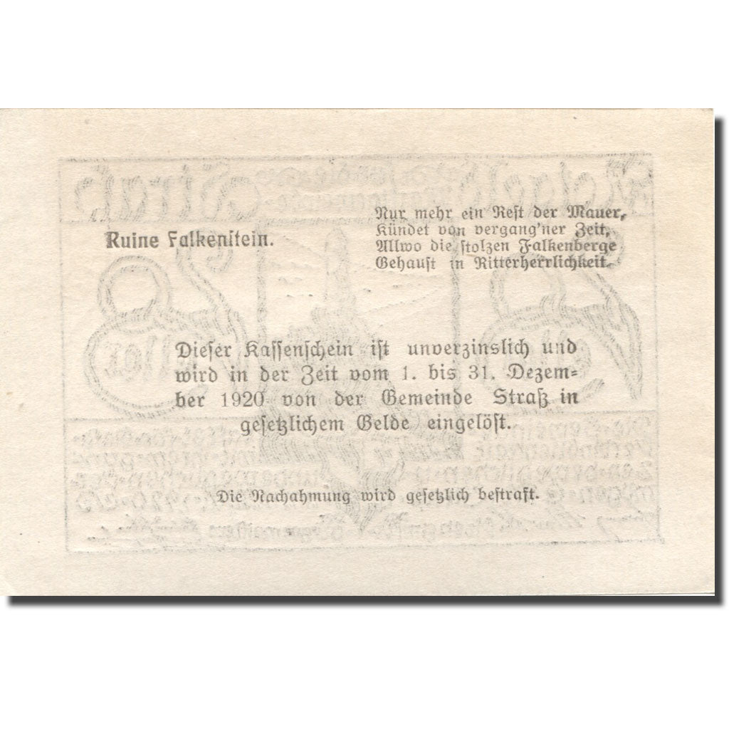 Banknote, Austria, Strass, 20 Heller, Blason 1, 1920 UNC(63) Mehl:FS 1047a