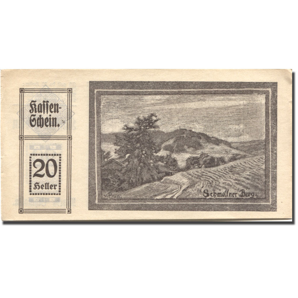 Banknote, Austria, Schmolln, 20 Heller, paysage, 1920 AU(55-58) Mehl:FS 587IIa