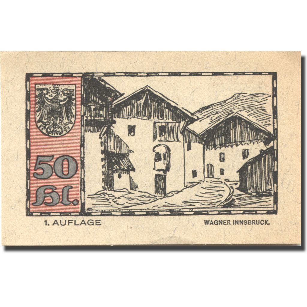 Geldschein, Österreich, Telfs, 50 Heller, personnage 2, 1921, UNZ- Mehl:FS 1061a