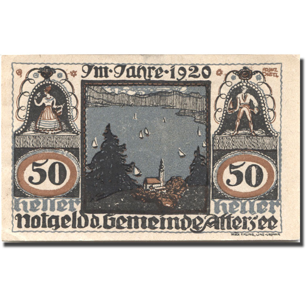 Banknote, Austria, Attersee, 50 Heller, lac, UNC(63), Mehl:FS 60a