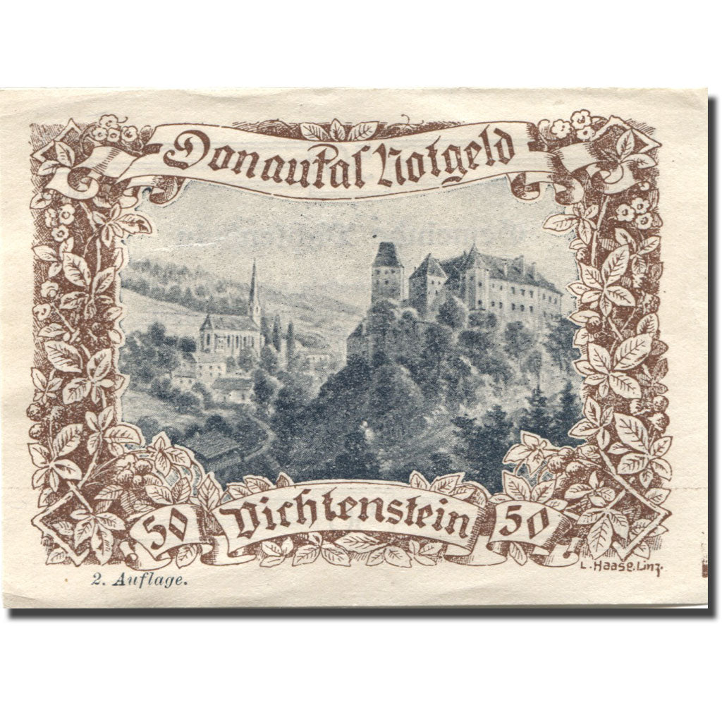 Banknote, Austria, Dichtenstein, 50 Heller, château, UNC(63), Mehl:FS 127d