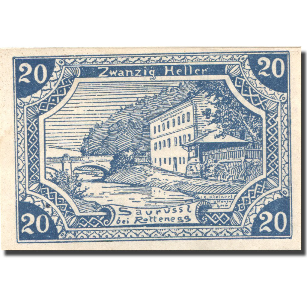 Banknote, Austria, St Gotthard, 20 Heller, ferme, 1920 UNC(63) Mehl:FS 892