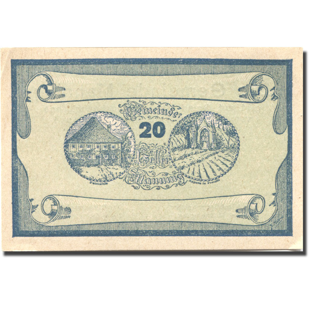 Banknote, Austria, Manning, 20 Heller, ferme 1920-05-22, UNC(63), Mehl:FS 578a