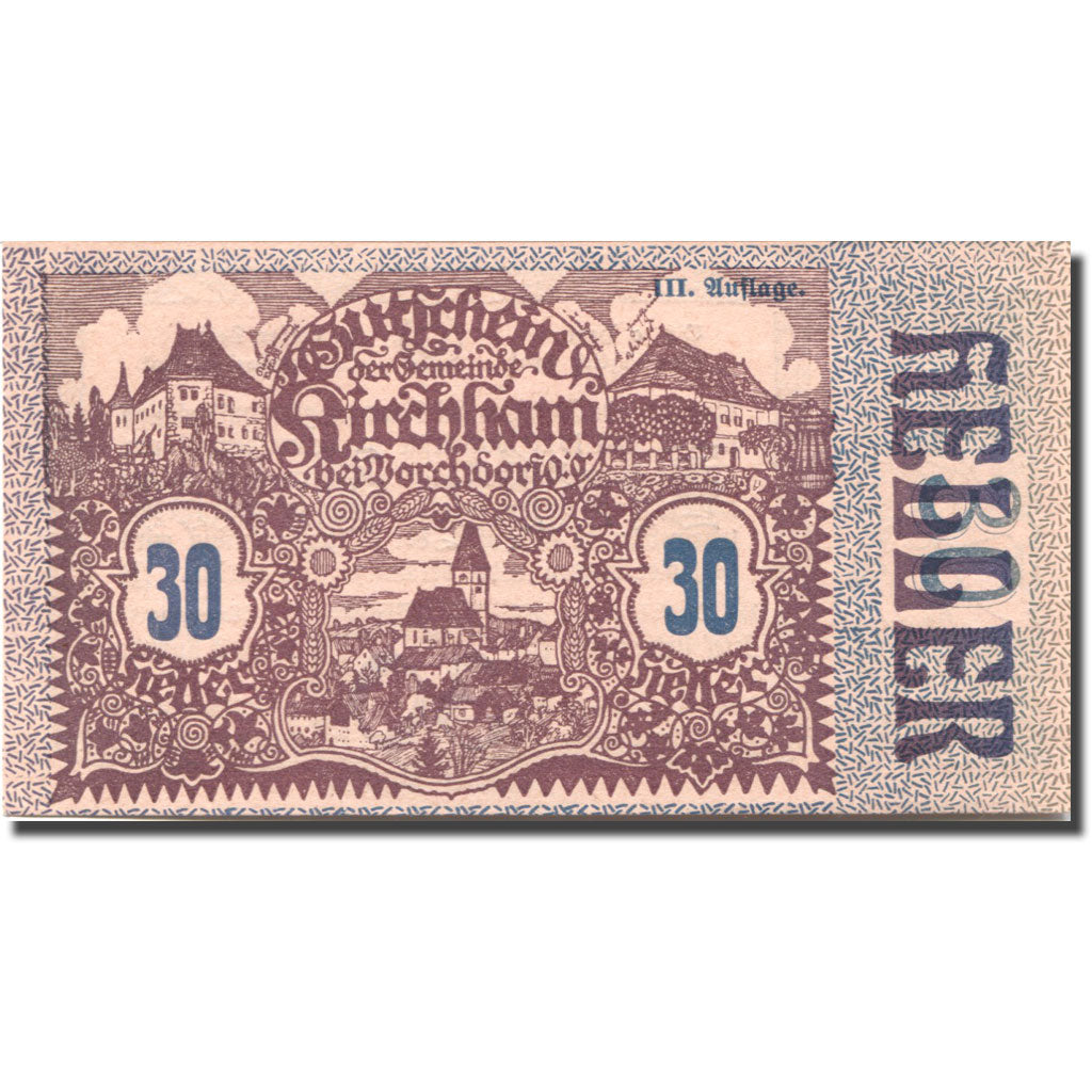 Banknote, Austria, Kirchham, 30 Heller, village, 1920 UNC(63) Mehl:FS 446Ia