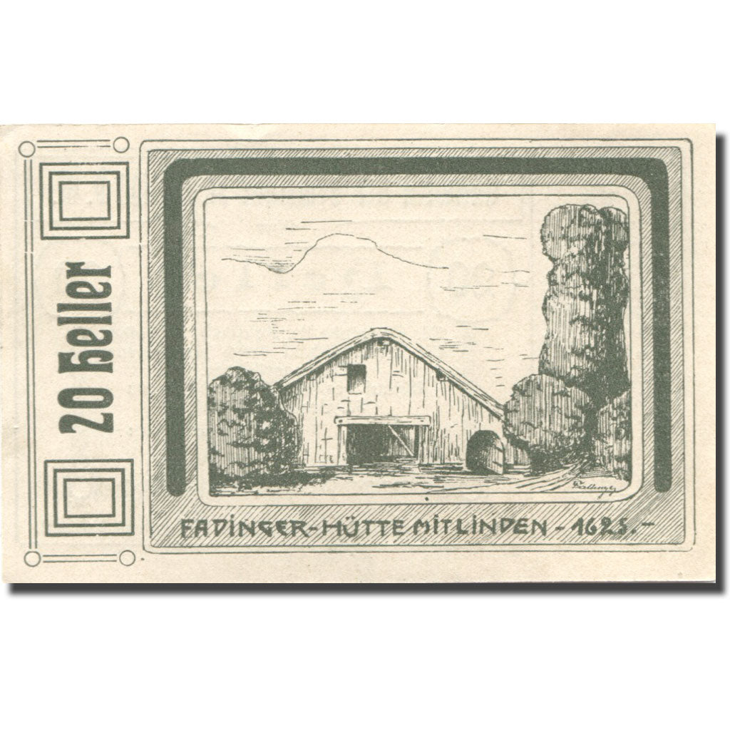 Banknote, Austria, St Agatha, 20 Heller, grange, 1920 UNC(63) Mehl:FS 877Ic