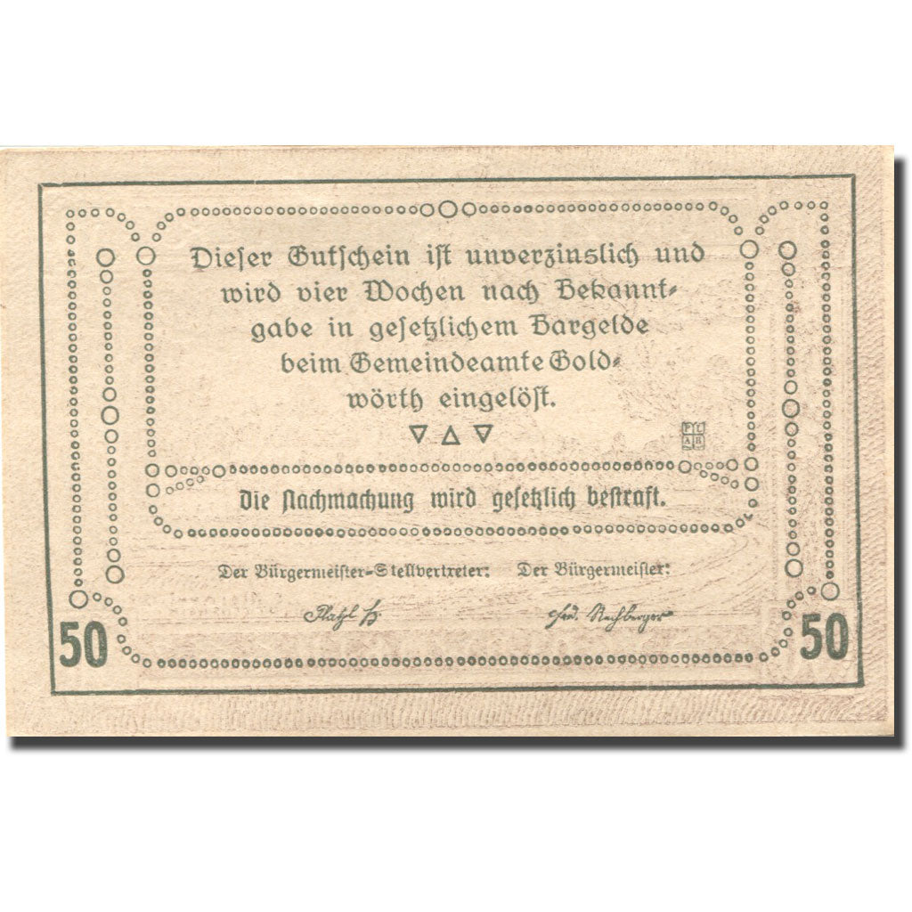 Banknote, Austria, Goldwörth, 50 Heller, village, UNC(63), Mehl:FS 248a