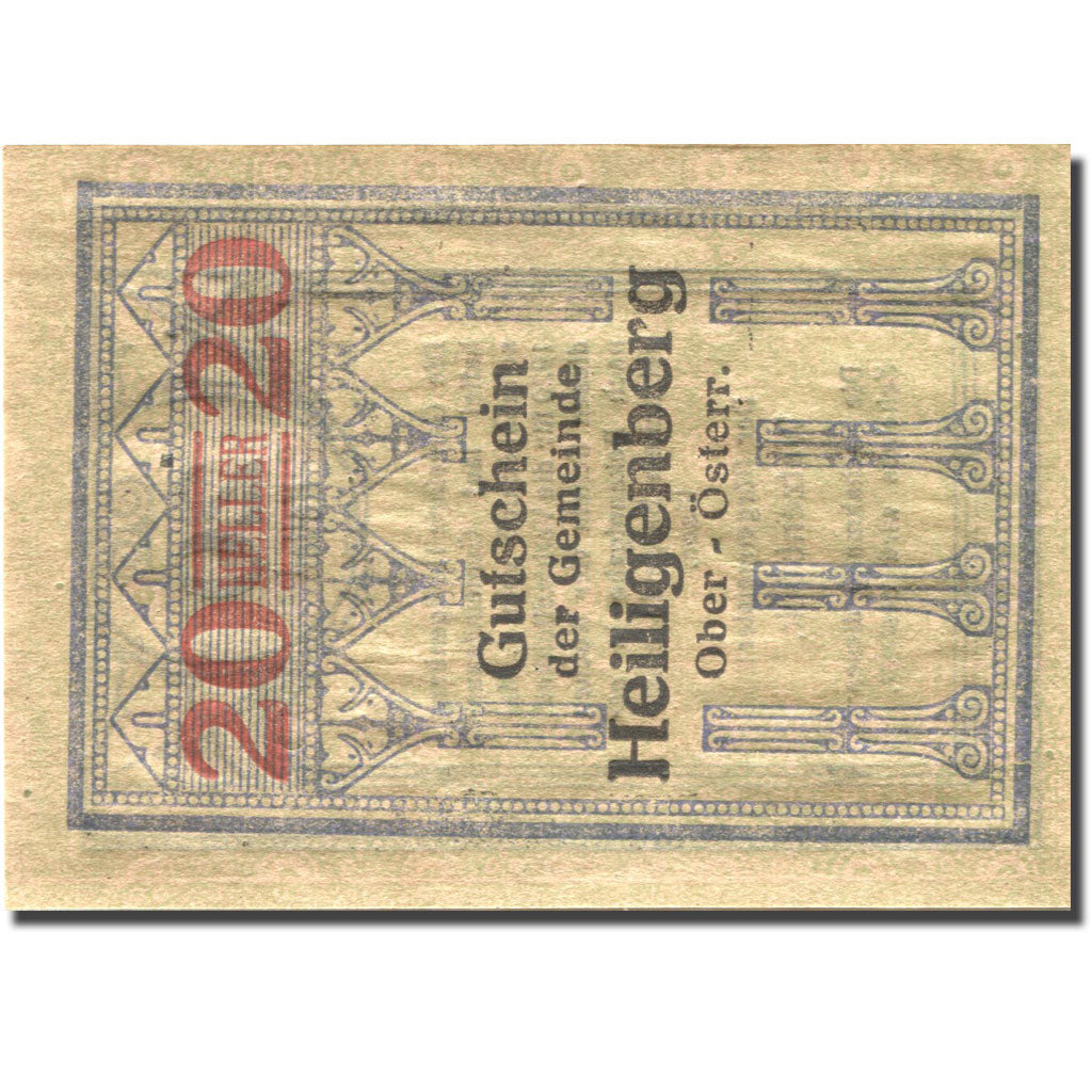 Banknote, Austria, Heiligenberg, 20 Heller face value 1920 UNC(63) Mehl:FS 361Ia
