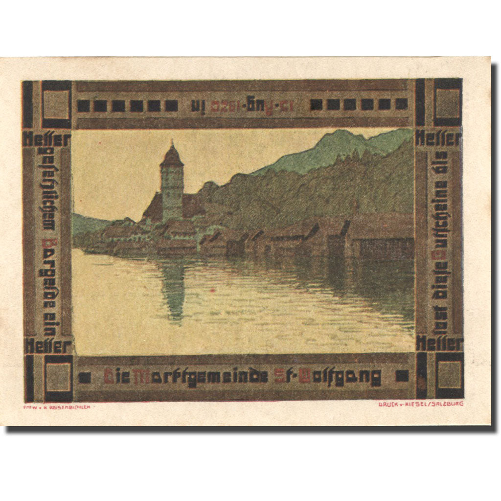 Banknote, Austria, St Wolfgang, 10 Heller, Eglise, 1920 UNC(63) Mehl:FS 947a
