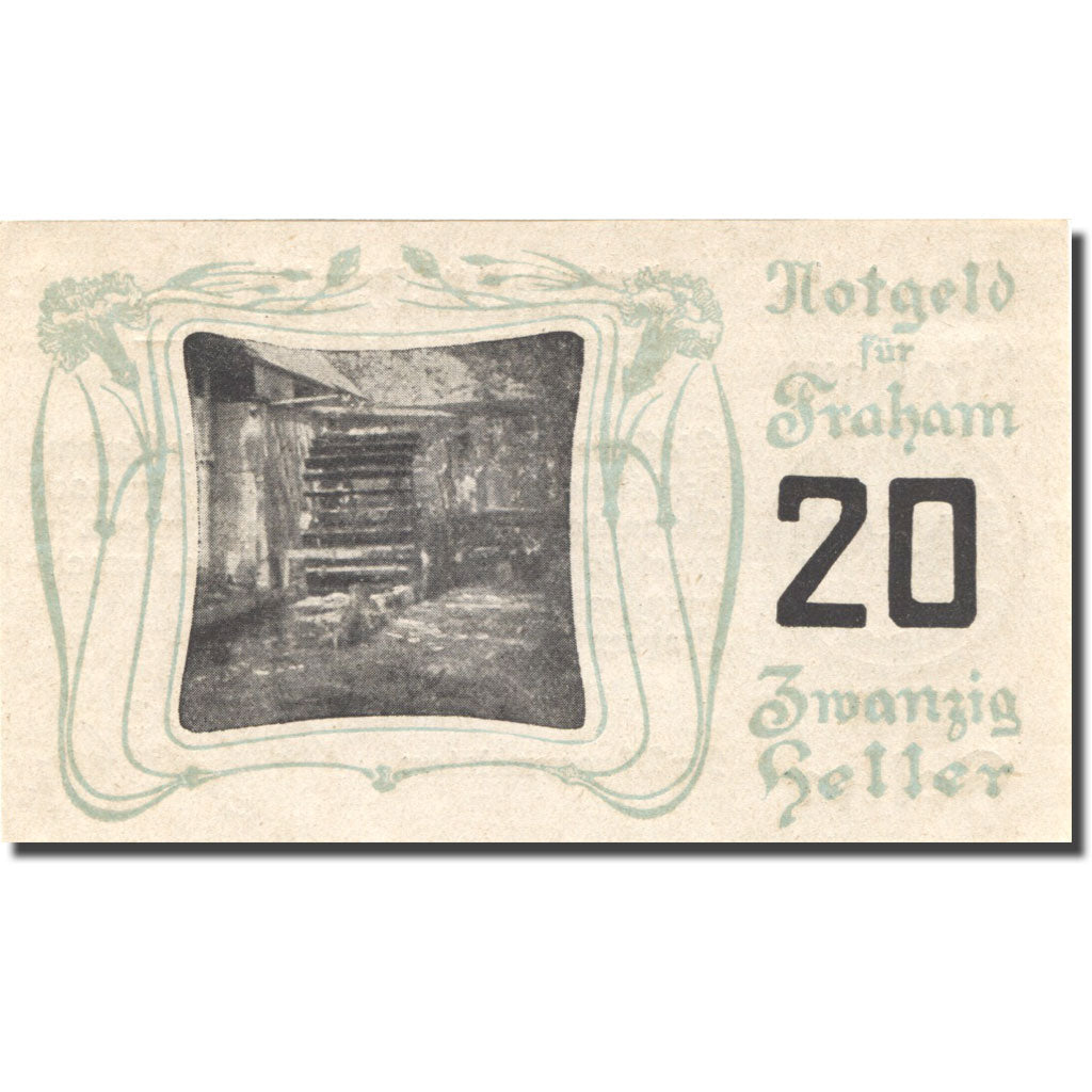 Banknote, Austria, Fraham, 20 Heller, moulin, UNC(63), Mehl:FS 205a