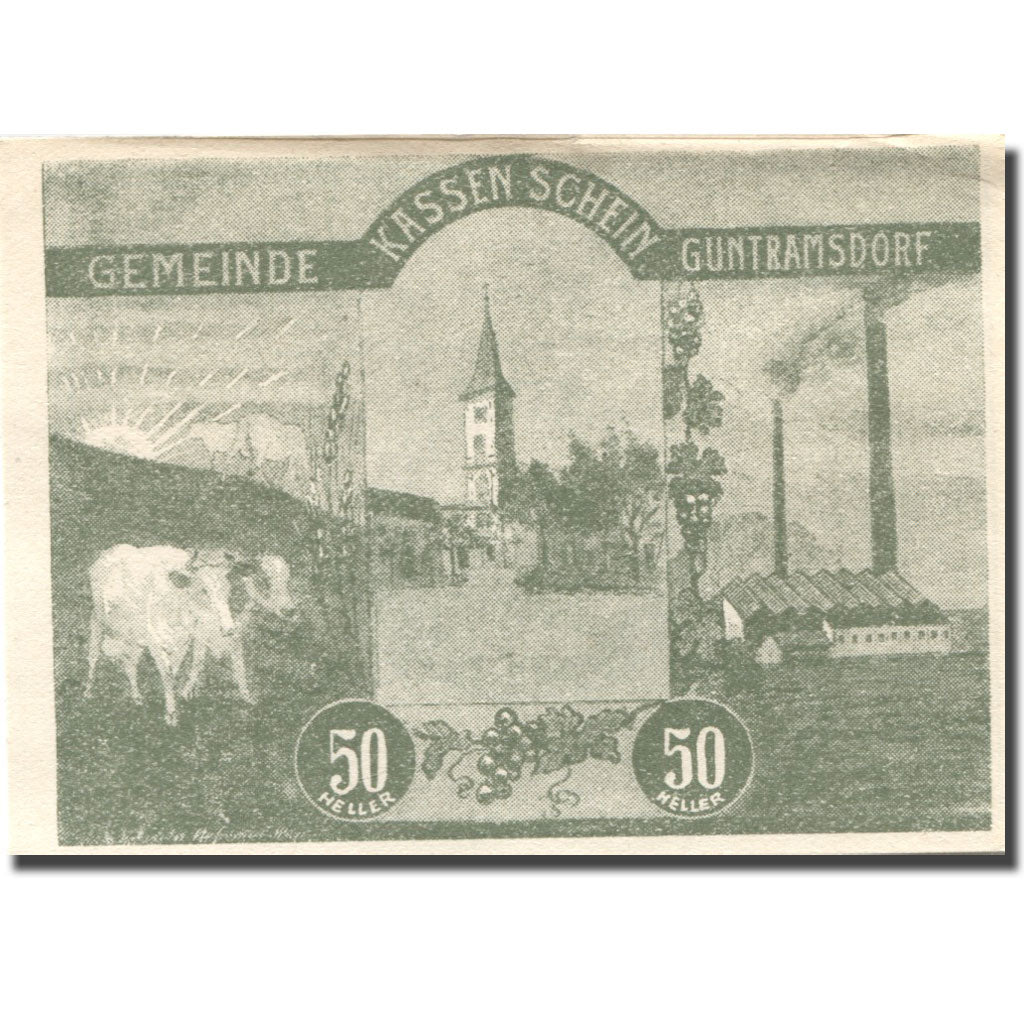 Banknote, Austria, Guntramsdorf, 50 Heller, Usine, 1920 AU(55-58) Mehl:FS 310e