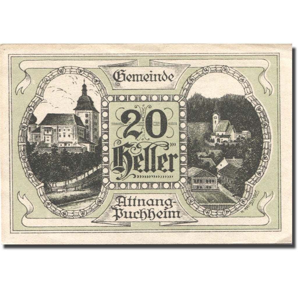 Banknote, Austria, Attnang-Puchheim 20Heller, Eglise 1921 AU(55-58) Mehl:FS 61I
