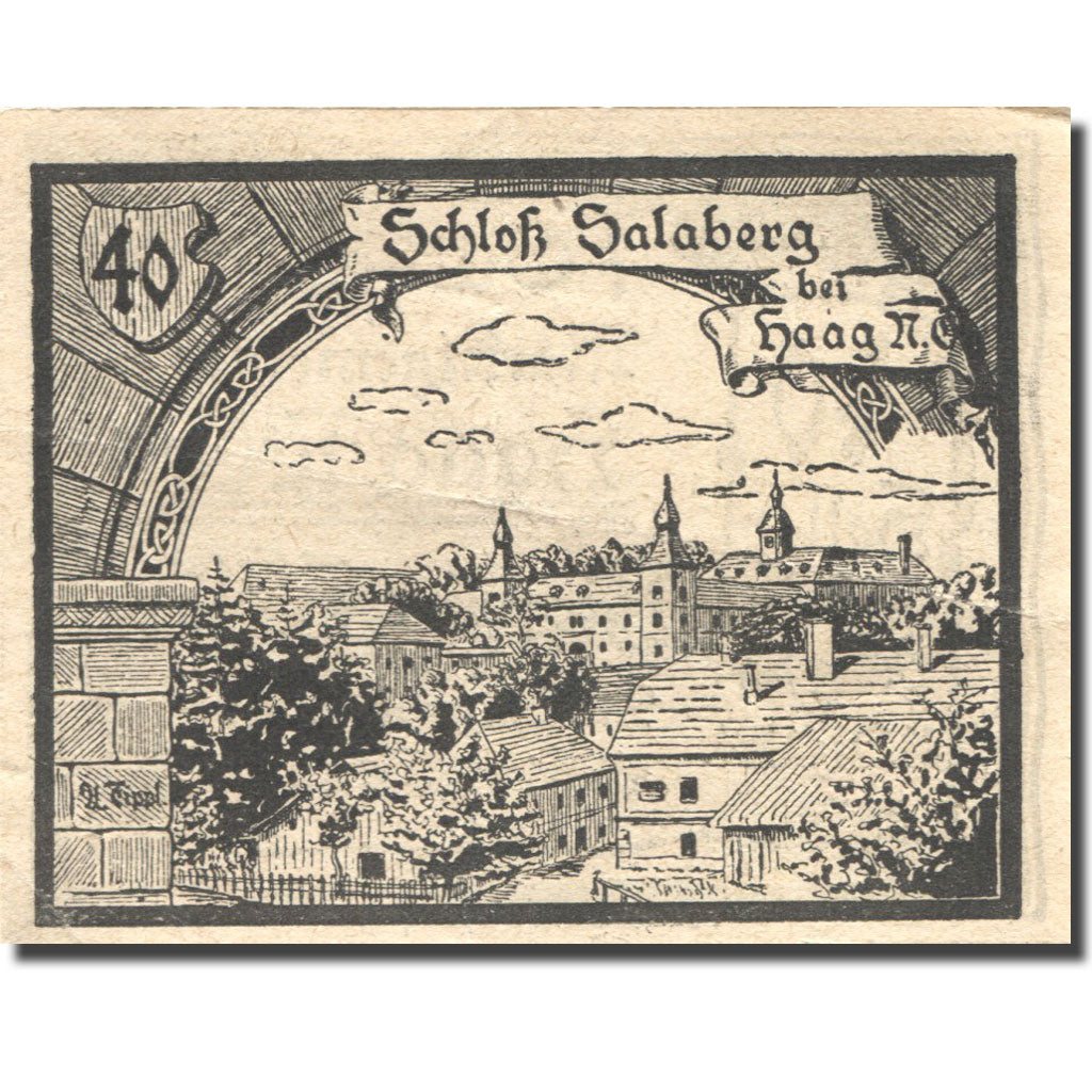 Banknote, Austria, Haag, 40 Heller, château 1920-12-31, UNC(63), Mehl:FS 318VIb