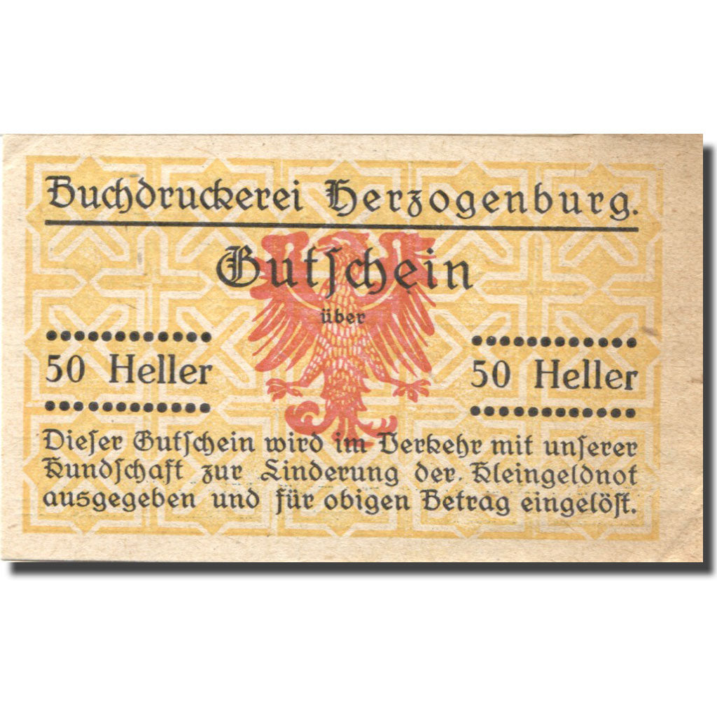 Banknote, Austria, Herzogenburg, 50 Heller face value AU(55-58), Mehl:FS 369