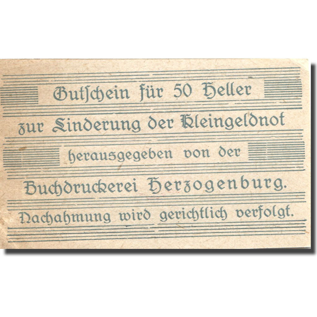 Banknote, Austria, Herzogenburg, 50 Heller face value AU(55-58), Mehl:FS 369