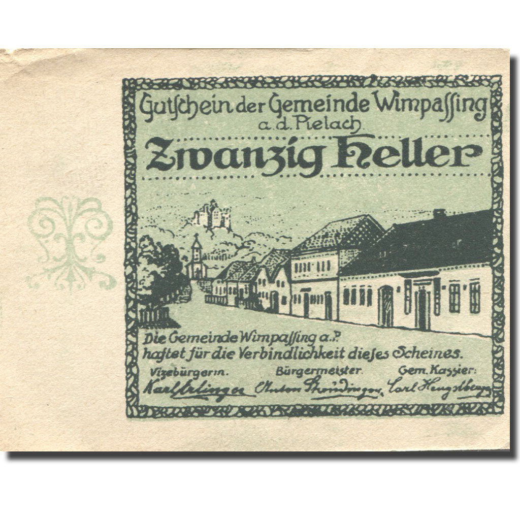 Banknote, Austria, Wimpassing, 20 Heller, ferme, 1920 AU(55-58) Mehl:FS 1238Ia