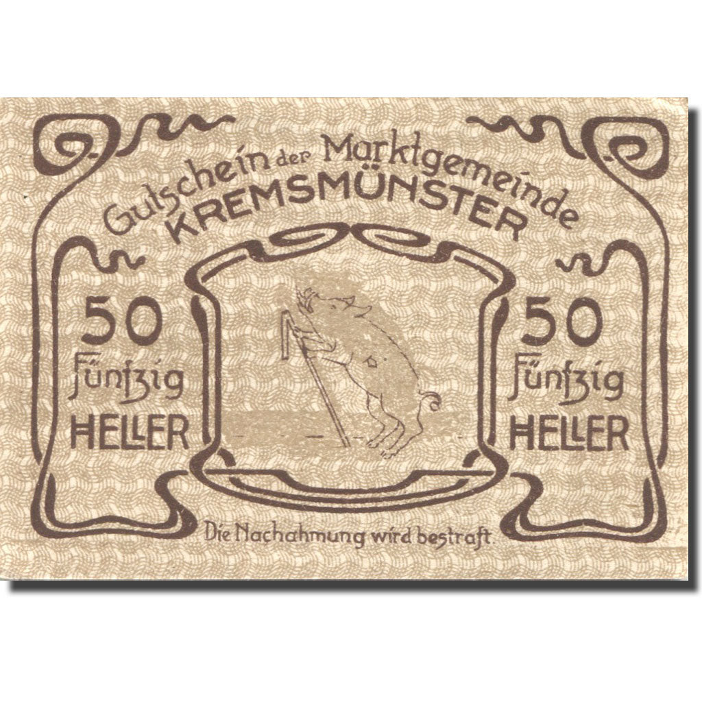 Banknote, Austria, Kremsmünster, 50 Heller, Monument, 1920 UNC(63) Mehl:FS 476Ia