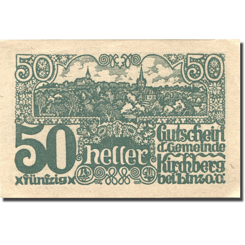 Banknote, Austria, Kirchberg, 50 Heller, village, 1920, UNC(63) Mehl:FS 443a