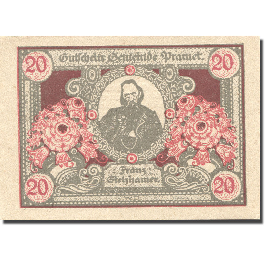 Banknote, Austria, Pramet, 20 Heller, personnage, 1920 UNC(63) Mehl:FS 781a