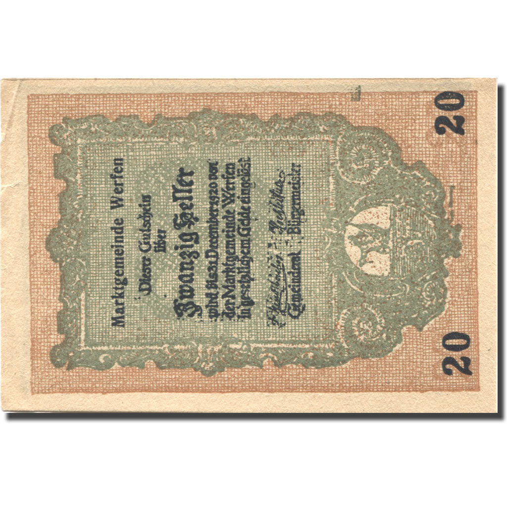 Banknote, Austria, Werfen, 20 Heller, village, 1920 AU(55-58) Mehl:FS 1173a