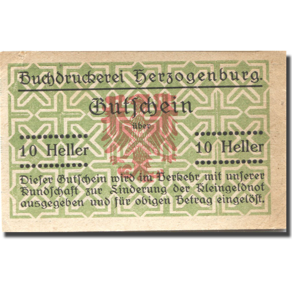 Banknote, Austria, Herzogenburg, 10 Heller, Blason, UNC(63), Mehl:FS 370