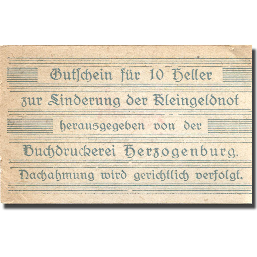 Banknote, Austria, Herzogenburg, 10 Heller, Blason, UNC(63), Mehl:FS 370
