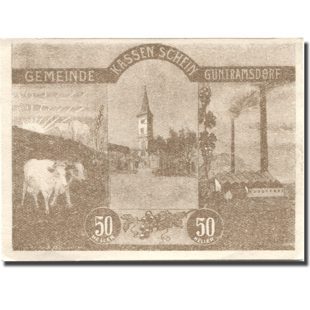 Banknote, Austria, Guntramsdorf, 50 Heller, Usine, 1920 UNC(63) Mehl:FS 310c